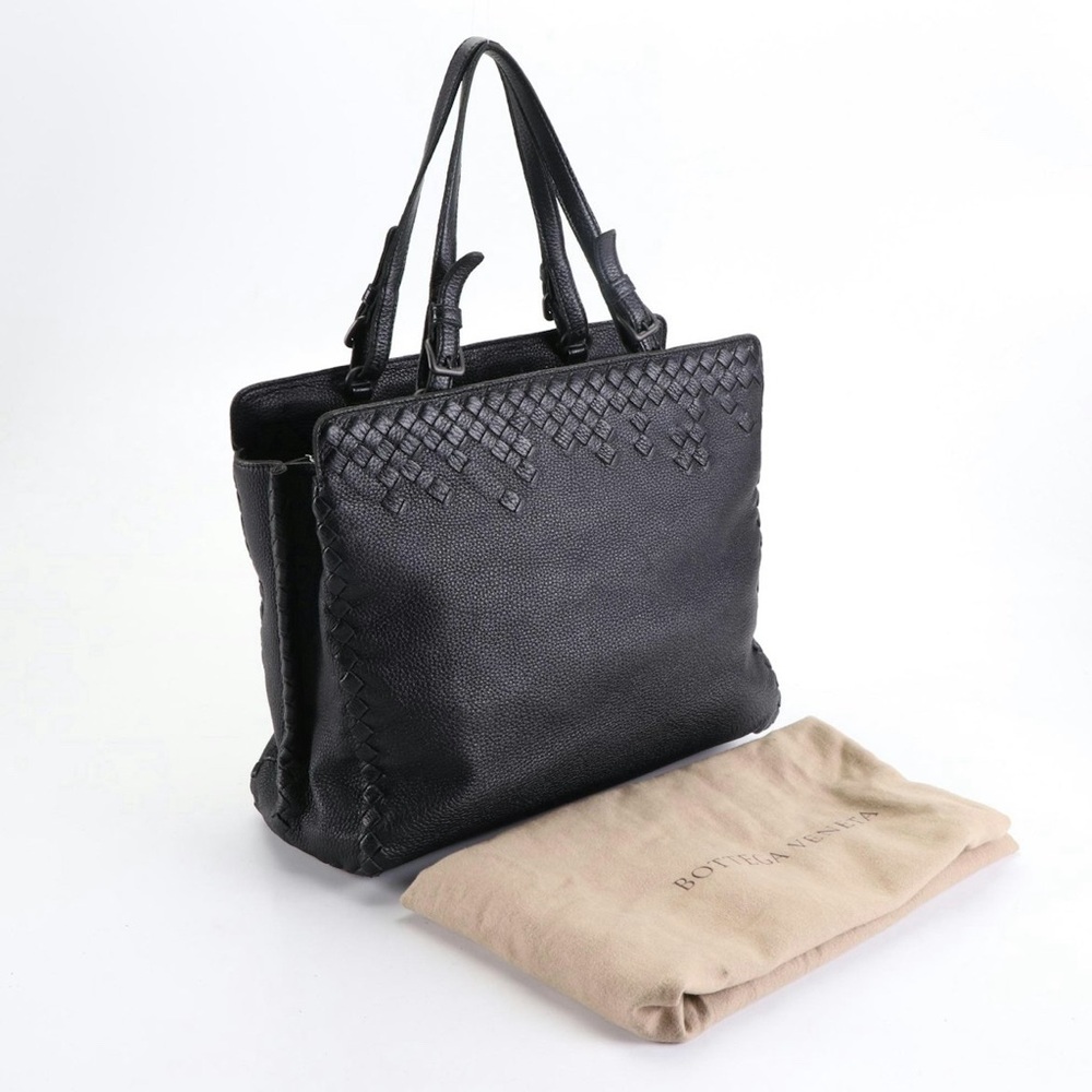 Bottega Veneta Tote in Grain Leather with Intrecciato Detail